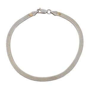 Vintage Italian Sterling Silver 925 Herringbone Bracelet 7.5"